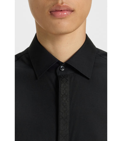 Hugo Easy Iron Slim Fit Shirt In Cotton Poplin Black