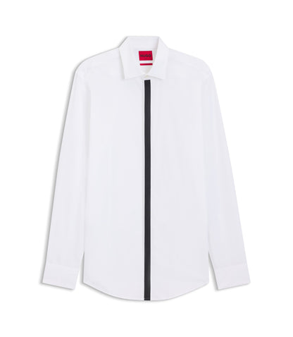 Hugo Easy Iron Slim Fit Shirt In Cotton Poplin White