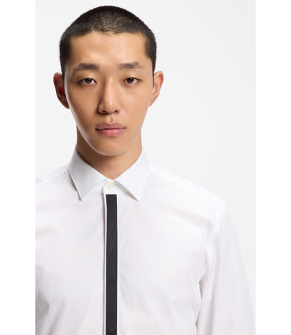 Hugo Easy Iron Slim Fit Shirt In Cotton Poplin White