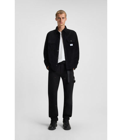 Hugo Oversized Fit Shirt In Cotton Corduroy Black