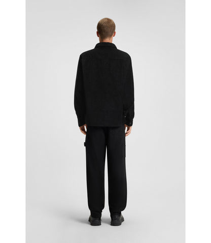 Hugo Oversized Fit Shirt In Cotton Corduroy Black