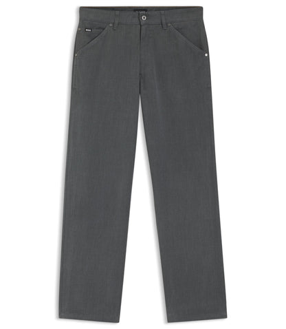 Boss Jeans In Melange Cotton Denim Grey