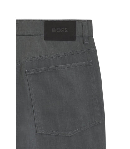 Boss Jeans In Melange Cotton Denim Grey