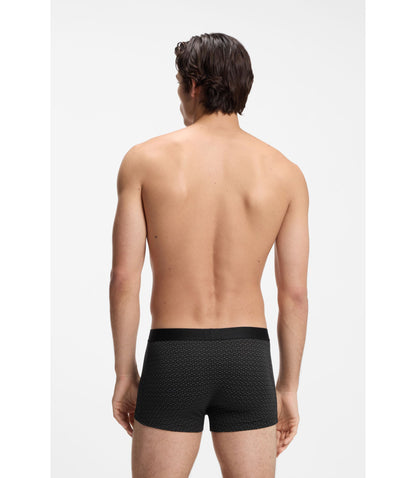 Boss Three Pack Of Stretch Cotton Trunks With Logos Light Grey