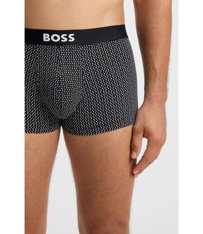 Boss Three Pack Of Stretch Cotton Trunks With Logos Light Beige