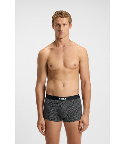 Boss Three Pack Of Stretch Cotton Trunks With Logos Light Beige