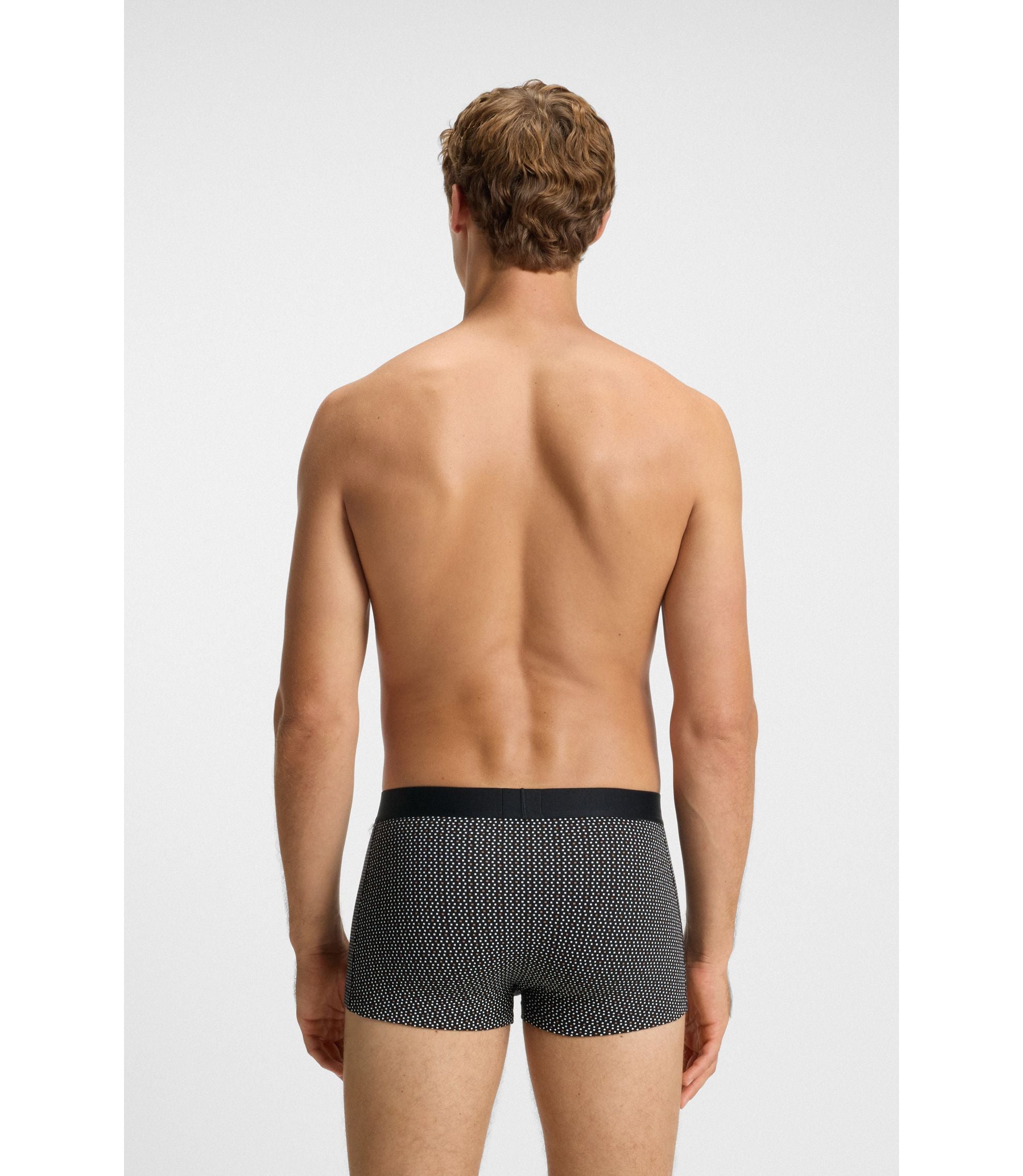 Boss Three Pack Of Stretch Cotton Trunks With Logos Light Beige