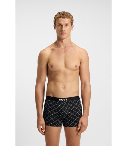 Boss Three Pack Of Stretch Cotton Boxer Briefs Black