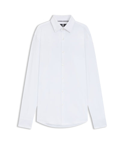 Boss Slim Fit Shirt In Brushed Stretch Flannel White
