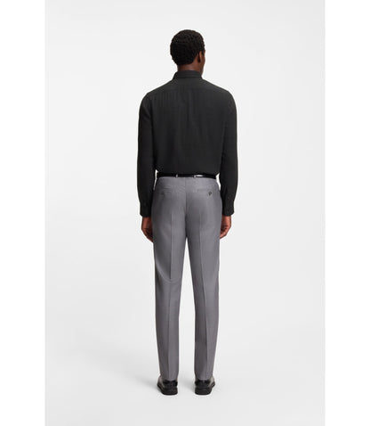 Boss Regular Fit Shirt In Cotton Blend Flannel Black