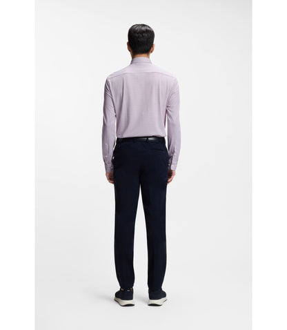 Boss Printed Slim Fit Shirt In A Cotton Blend Dark Red
