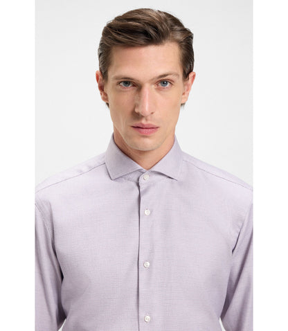 Boss Printed Regular Fit Shirt In Cotton Twill Light Pink