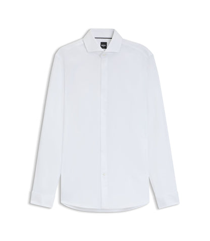 Boss Wrinkle Resistant Slim Fit Shirt In Oxford Cotton White