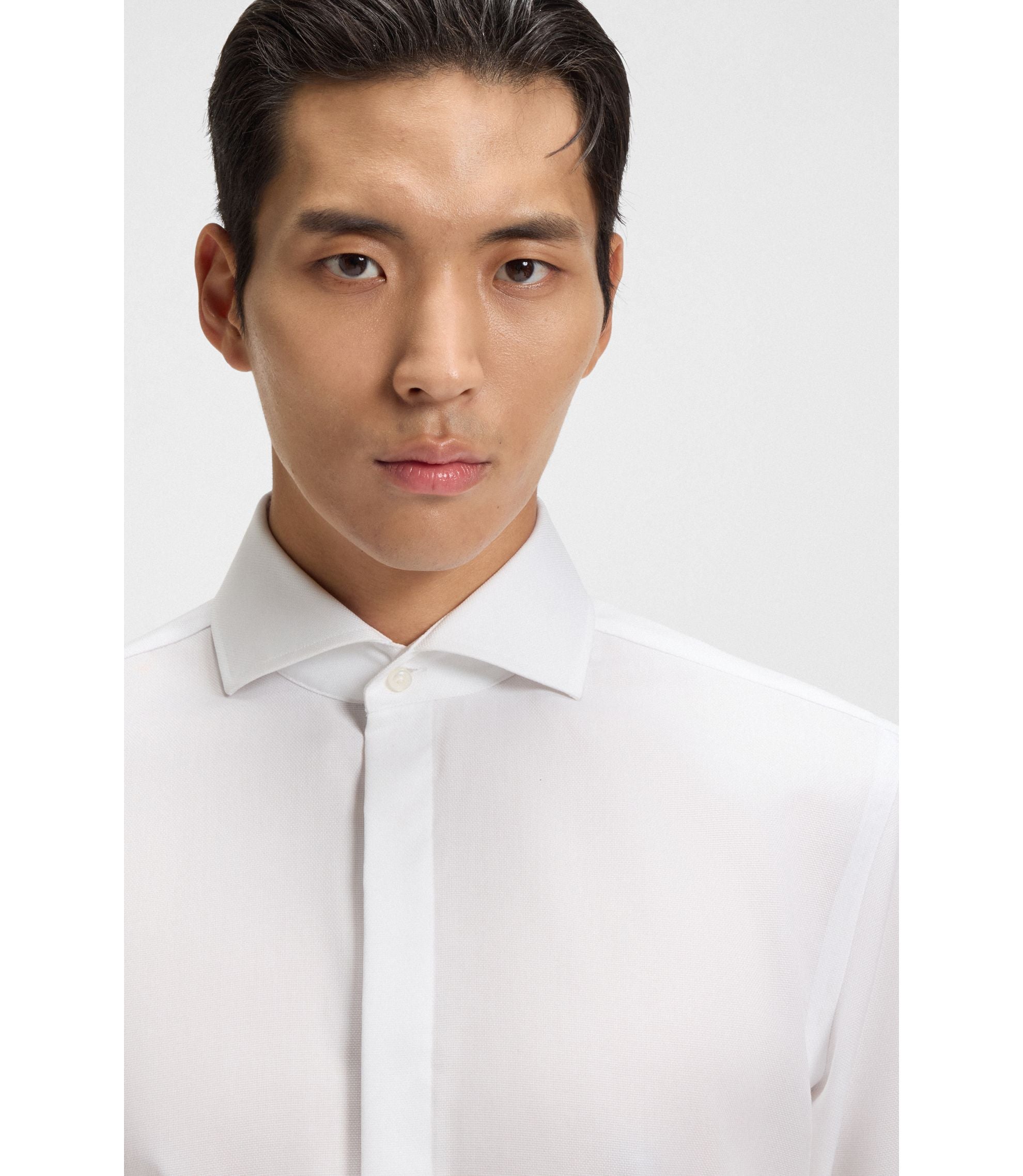 Boss Wrinkle Resistant Slim Fit Shirt In Oxford Cotton White