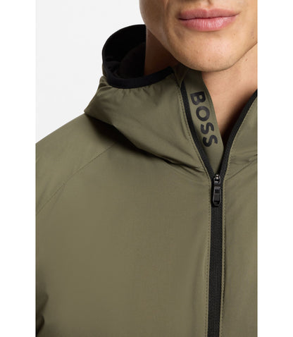 Boss Adjustable Hem Jacket With Water Repellent Finish Khaki
