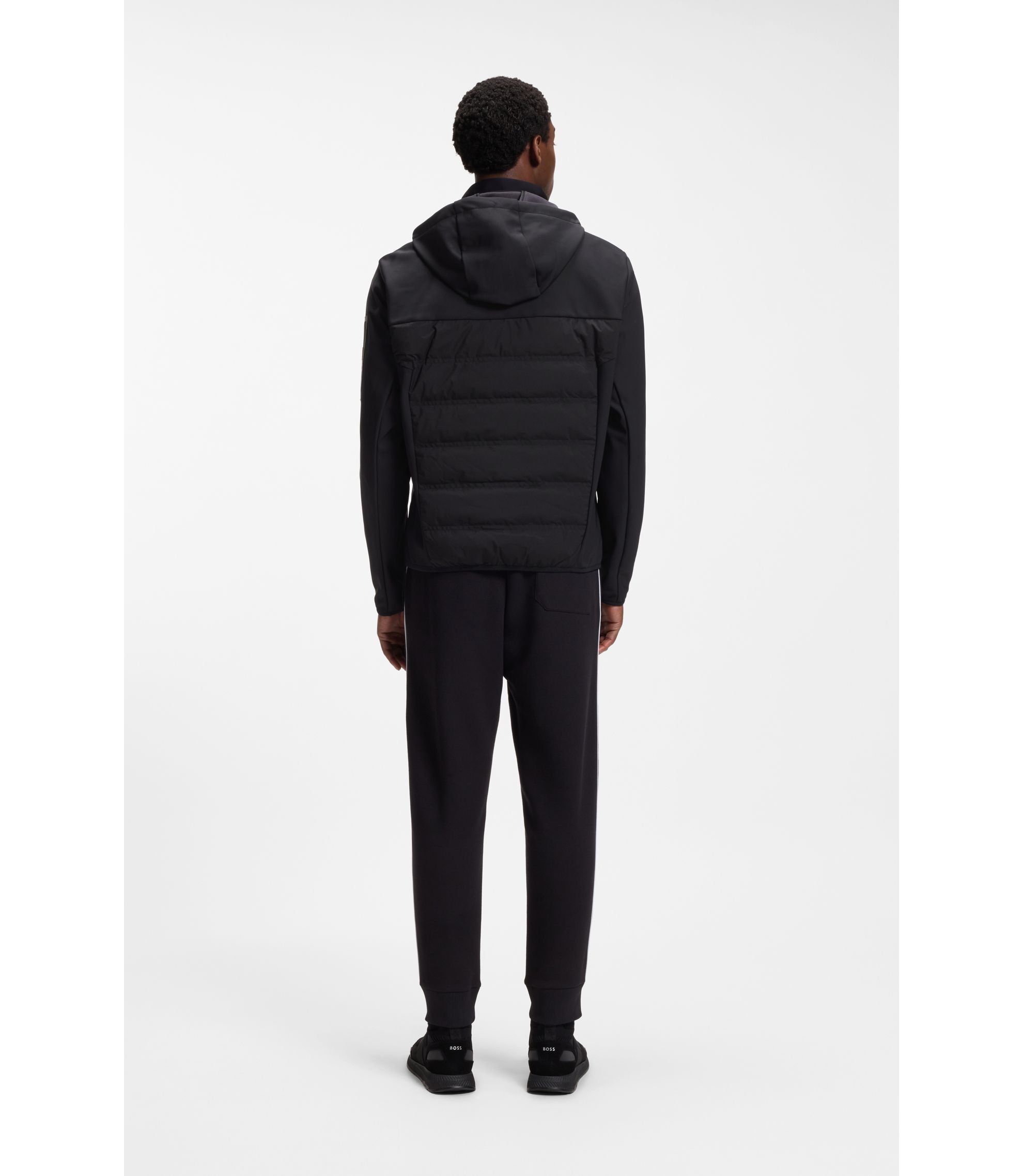 Boss Down Filled Jacket With Water Repellent Finish Black