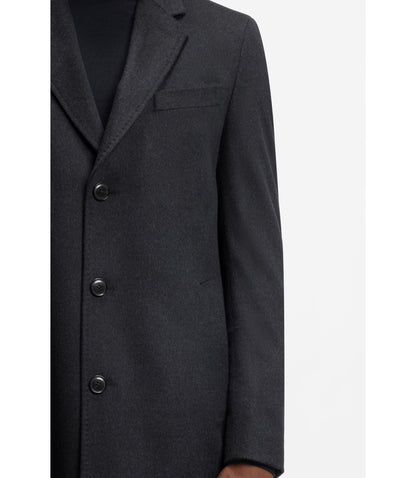 Boss Cashmere Coat In A Slim Fit Dark Blue
