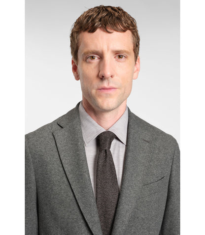 Boss Brushed Slim Fit Jacket In Stretch Flannel Grey