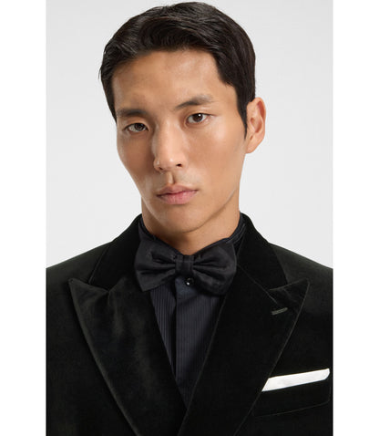 Boss Slim Fit Jacket In Cotton Velvet Black