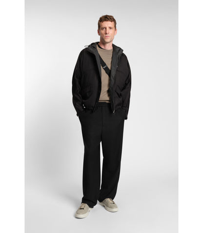 Boss Tapered Fit Trousers In A Wool Blend Black