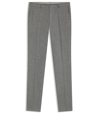 Boss Micro Patterned Slim Fit Trousers In Virgin Wool Silver