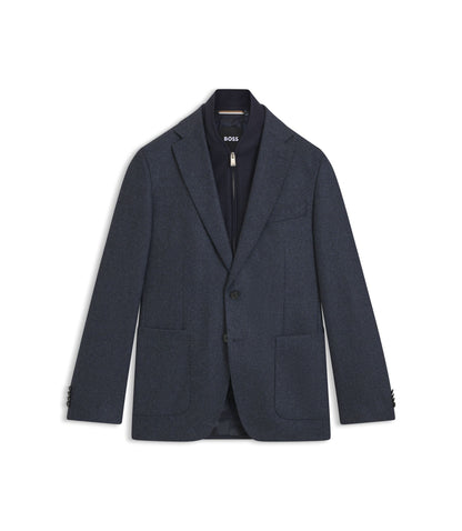 Boss Slim Fit Jacket With Integrated Bib Dark Blue