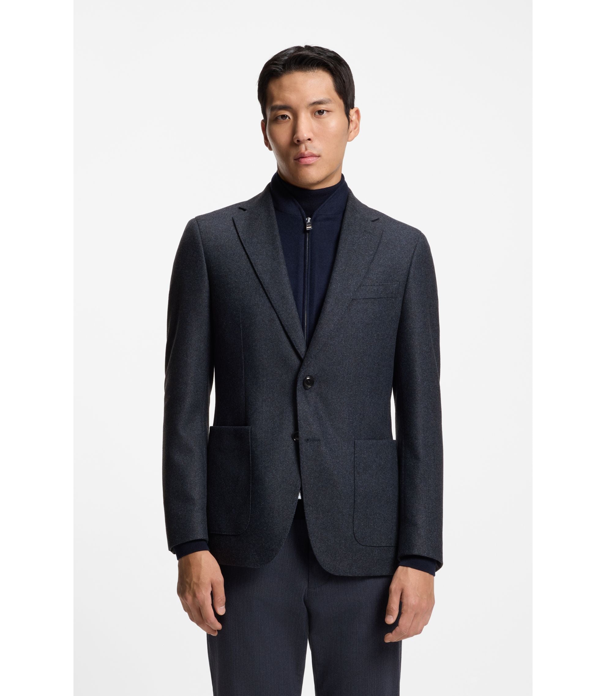 Boss Slim Fit Jacket With Integrated Bib Dark Blue