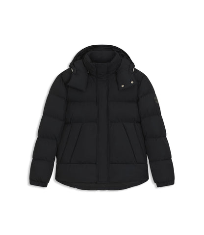 Boss Logo Badge Jacket With Water Repellent Finish Black