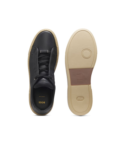 Boss X Aston Martin Trainers In Leather Black Black