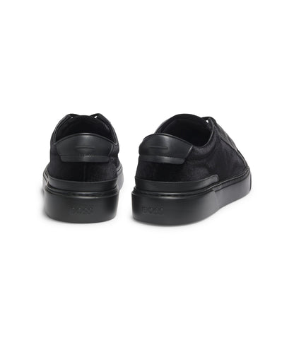 Boss Gary Trainers In Leather And Suede Black Black