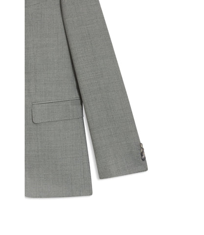 Boss Two Piece Regular Fit Suit In Patterned Stretch Cloth Silver