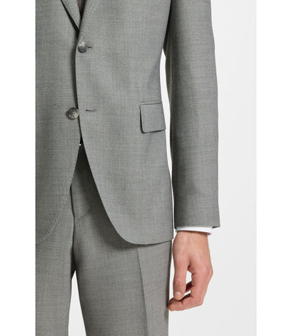 Boss Two Piece Regular Fit Suit In Patterned Stretch Cloth Silver