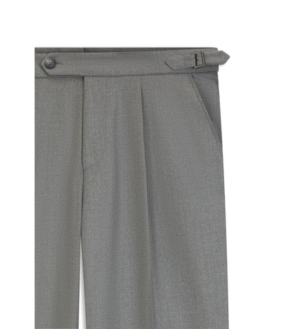 Boss Melange Tapered Fit Trousers In Virgin Wool Silver