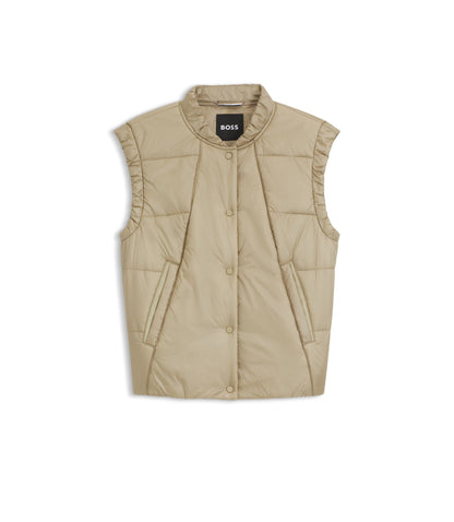 Boss Water Repellent Gilet With Wadding Light Beige Women's
