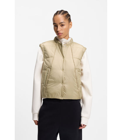 Boss Water Repellent Gilet With Wadding Light Beige Women's