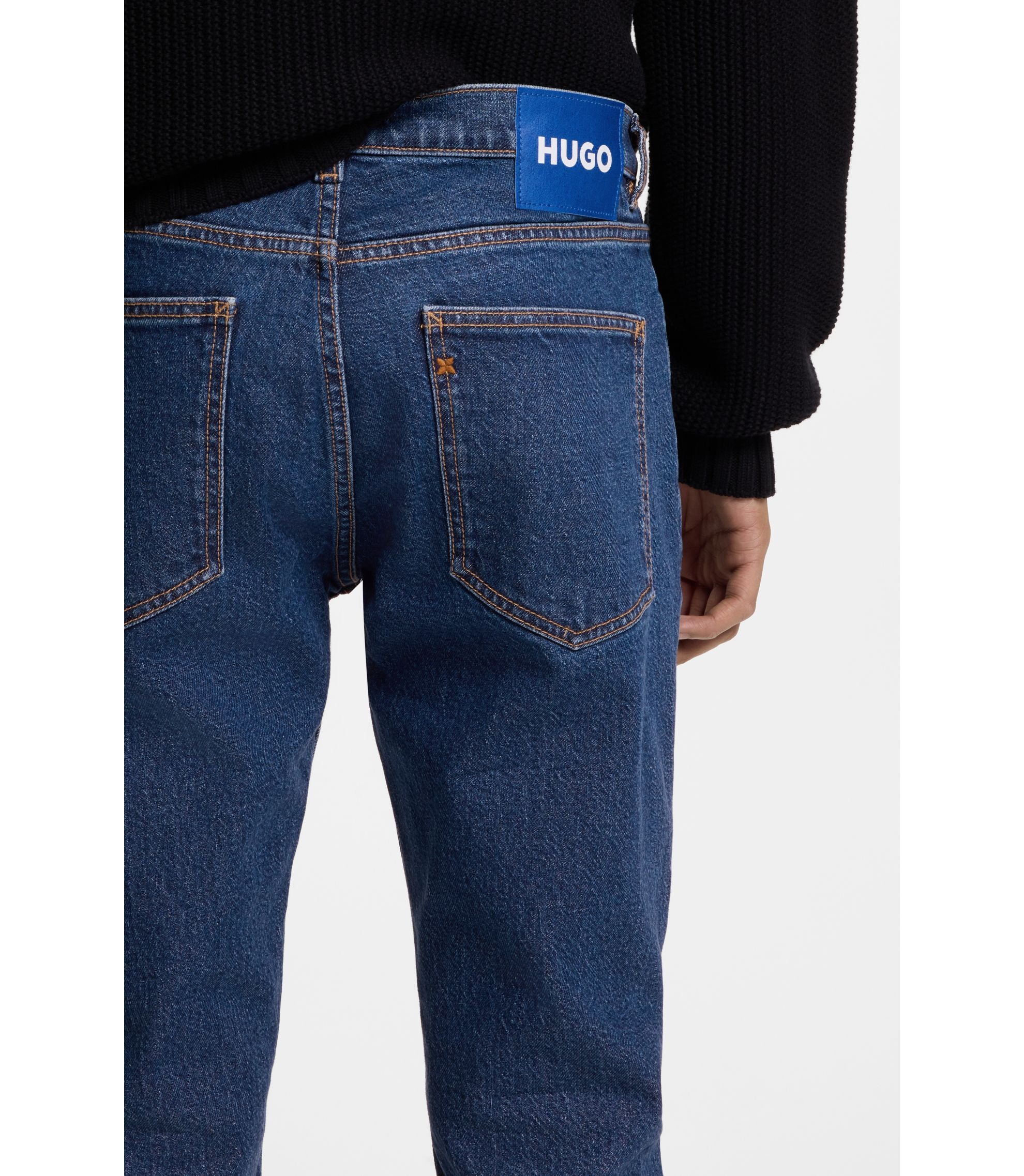 Hugo Blue Skinny Fit Jeans In Stretch Denim Blue