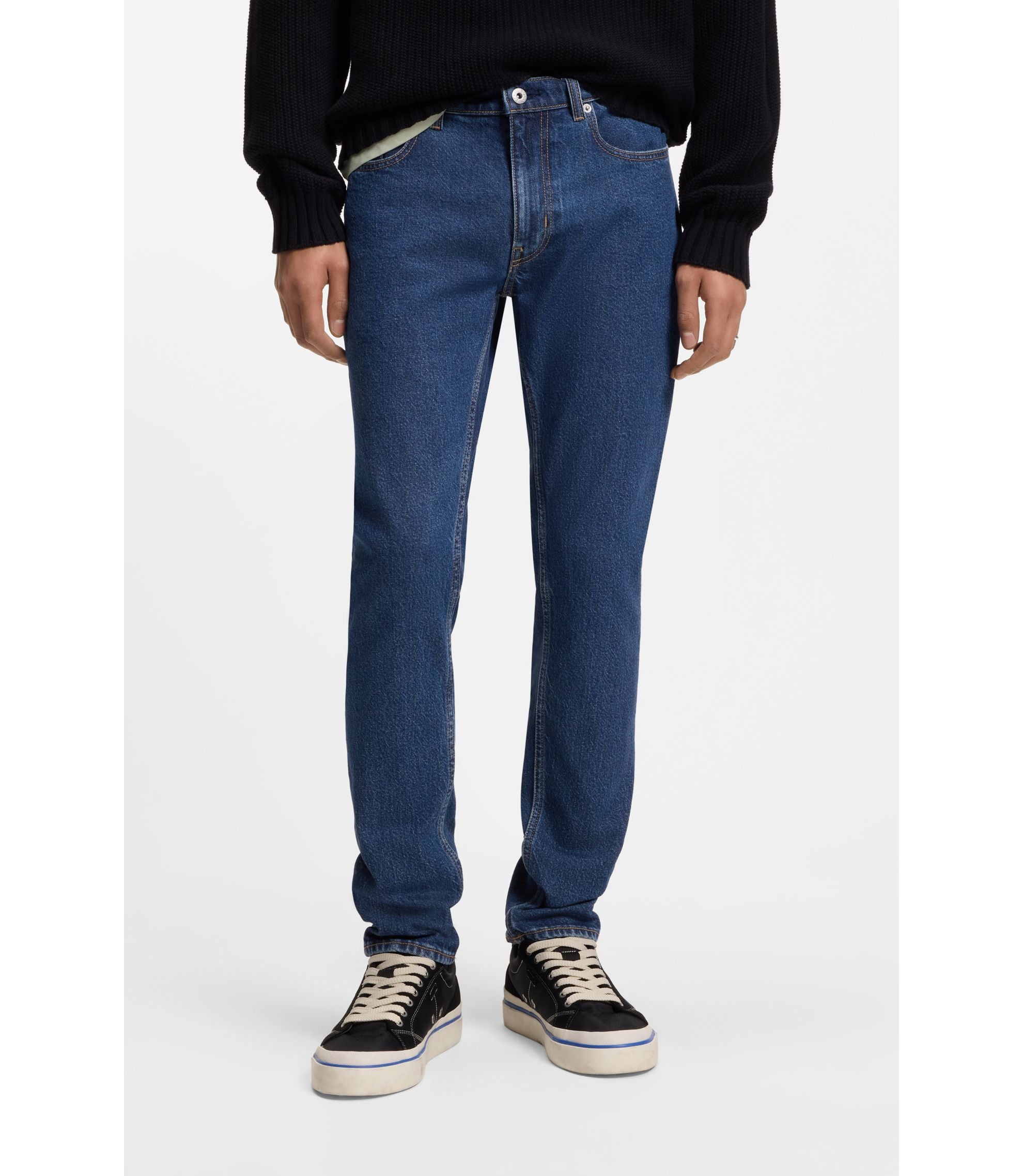 Hugo Blue Skinny Fit Jeans In Stretch Denim Blue