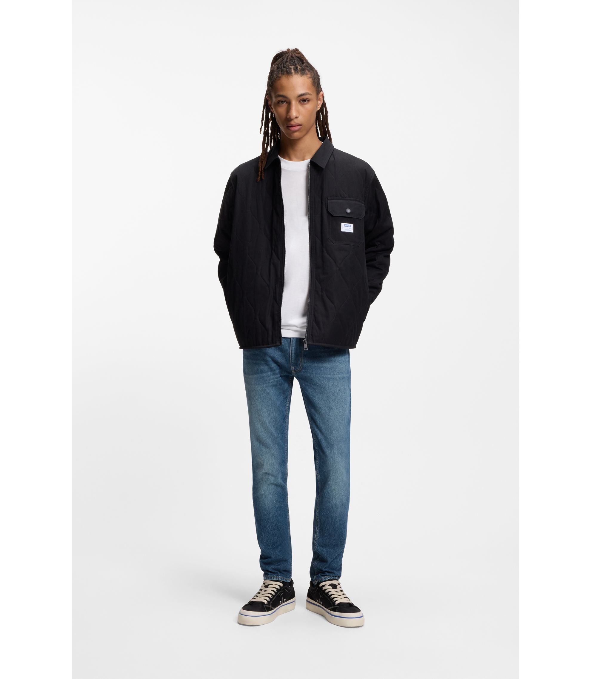 Hugo Blue Skinny Fit Jeans In Stretch Denim Blue