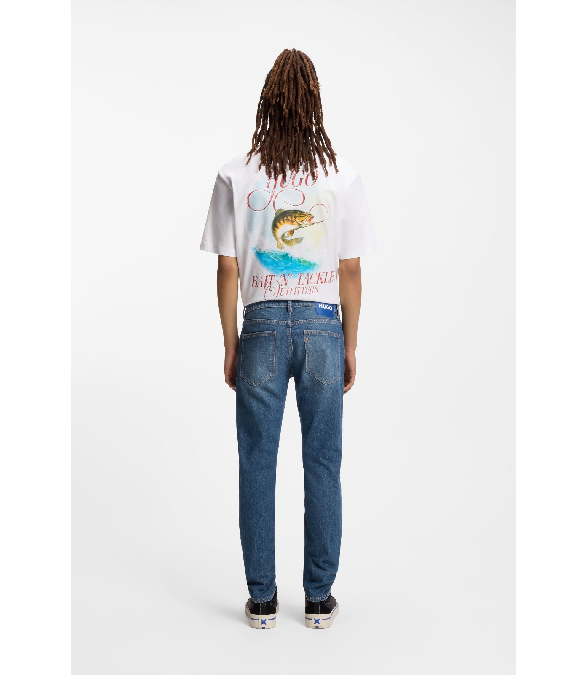 Hugo Blue Skinny Fit Jeans In Stretch Denim Blue