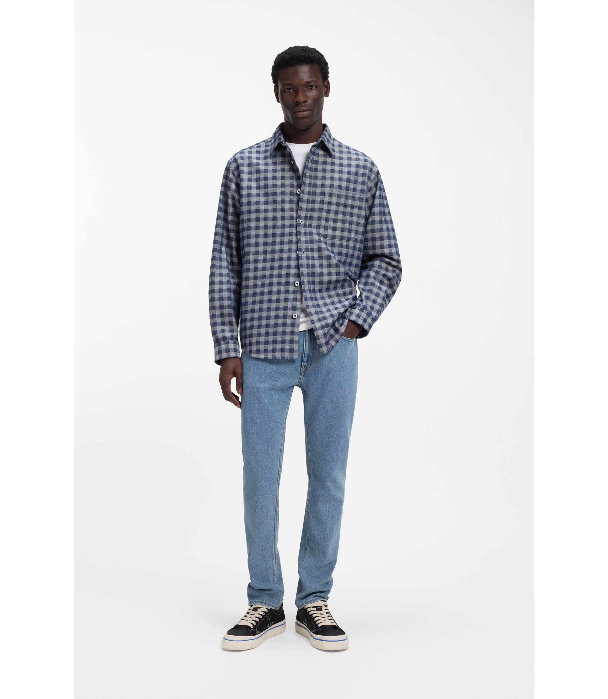 Hugo Blue Slim Fit Jeans In Stretch Denim Blue
