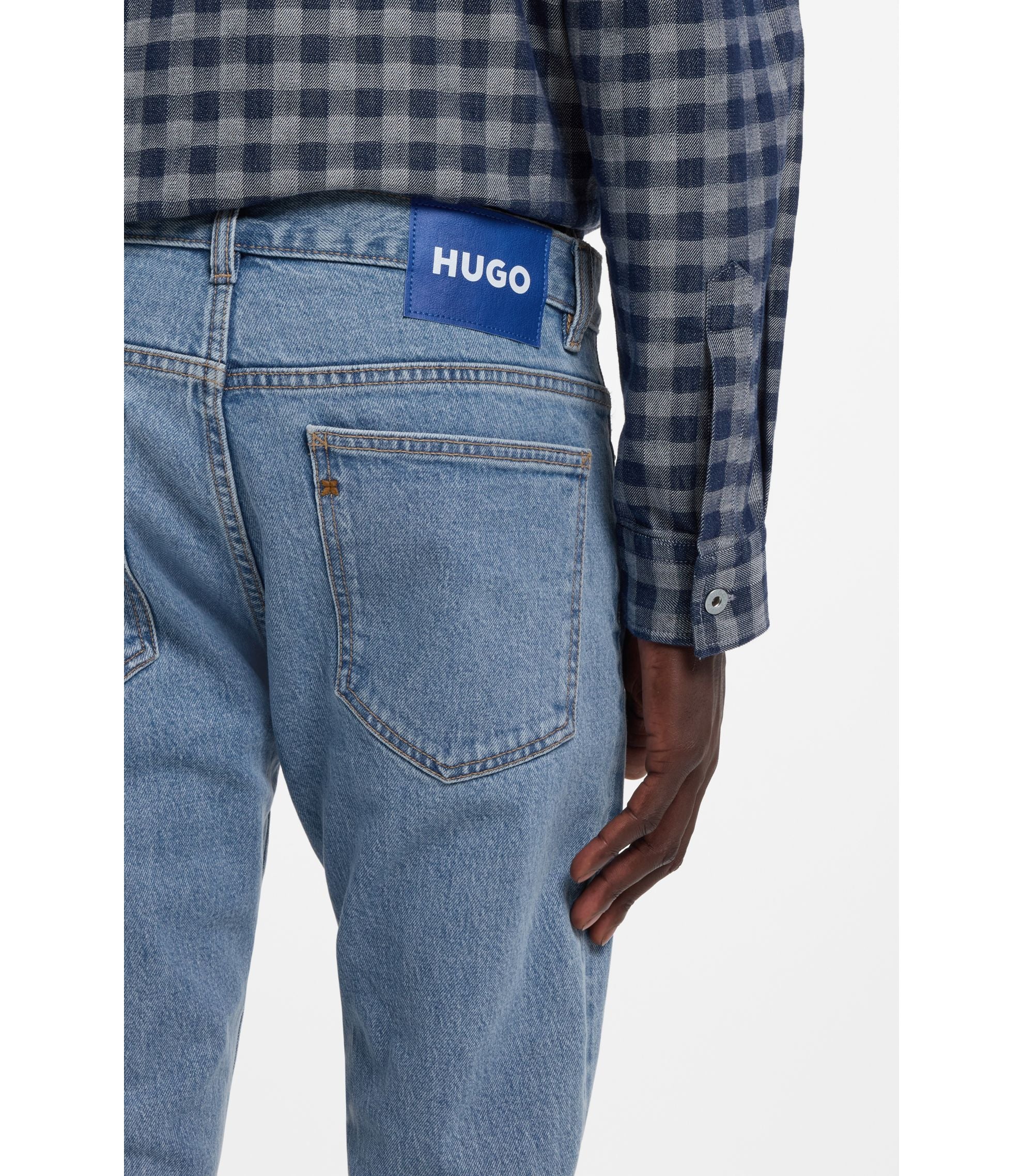 Hugo Blue Slim Fit Jeans In Stretch Denim Blue