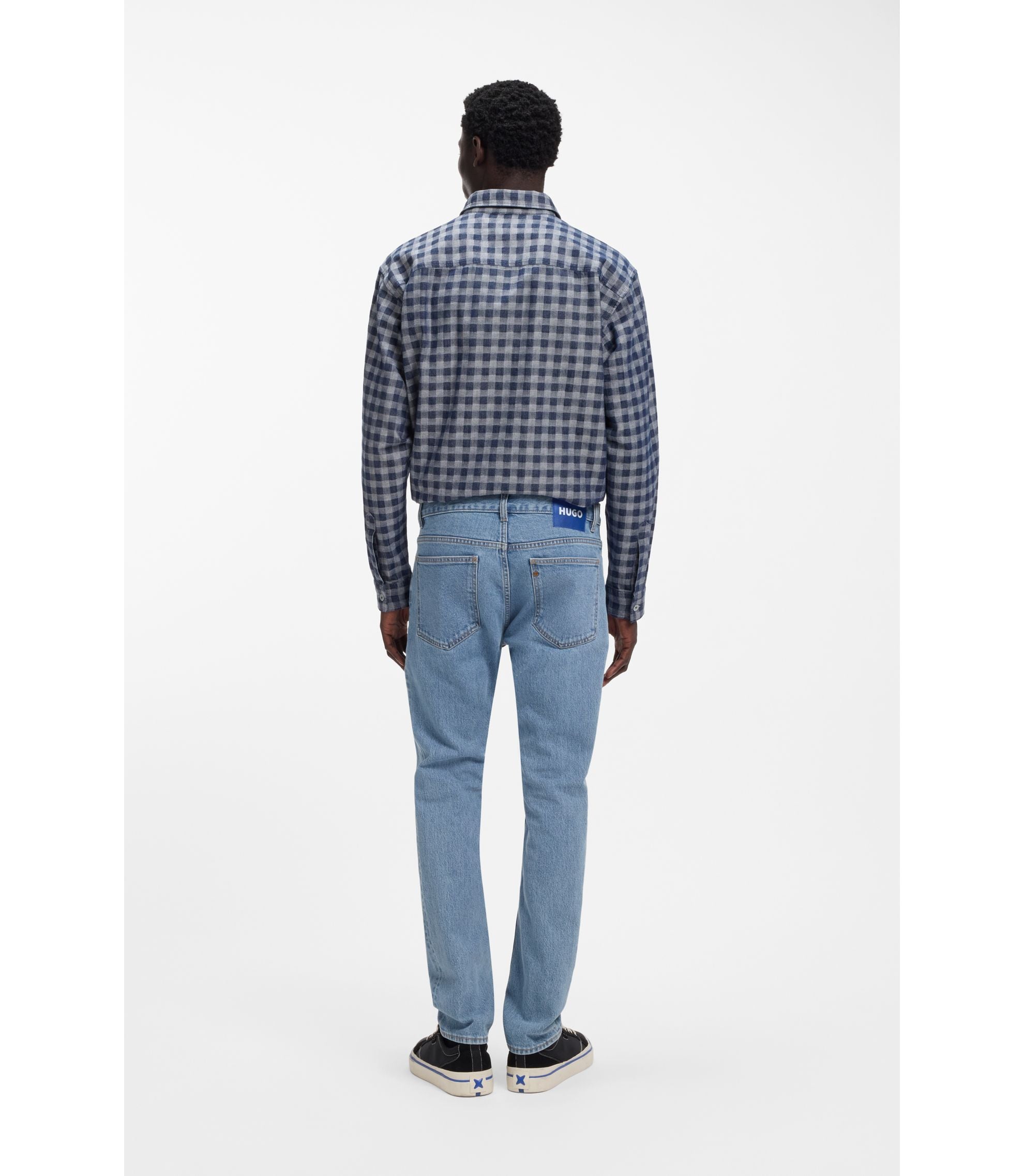 Hugo Blue Slim Fit Jeans In Stretch Denim Blue