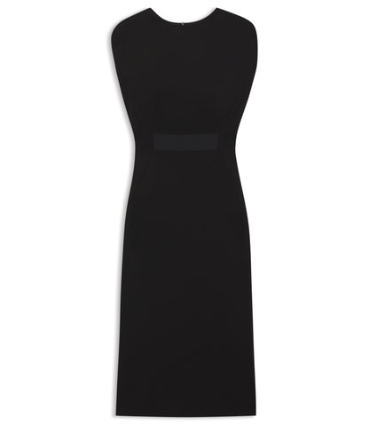 Boss Waistband Detail Dress In Stretch Jersey Black Women's