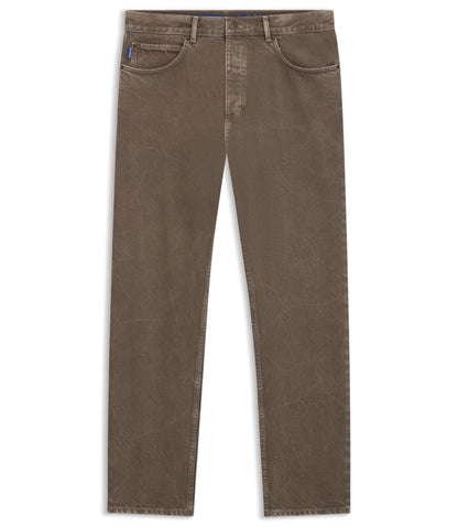 Hugo Regular Fit Jeans In Washed Denim Dark Brown