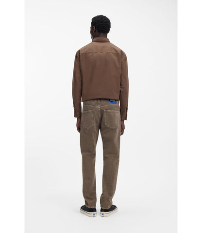Hugo Regular Fit Jeans In Washed Denim Dark Brown