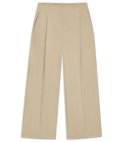 Boss Relaxed Fit Culottes In Stretch Cotton Light Beige Women's