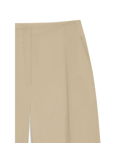 Boss Relaxed Fit Culottes In Stretch Cotton Light Beige Women's