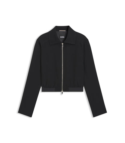 Boss Regular Fit Blazer In Soft Crepe Black Women's