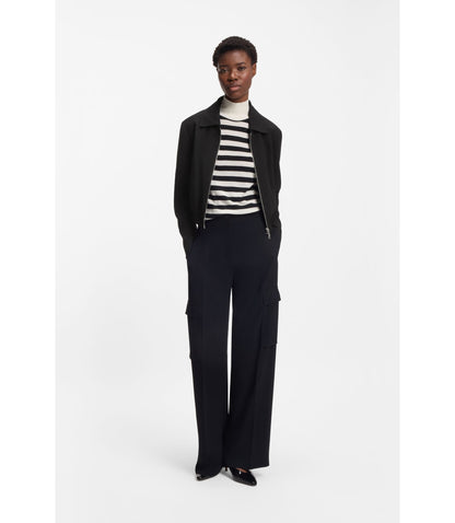 Boss Regular Fit Blazer In Soft Crepe Black Women's