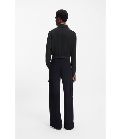 Boss Regular Fit Blazer In Soft Crepe Black Women's
